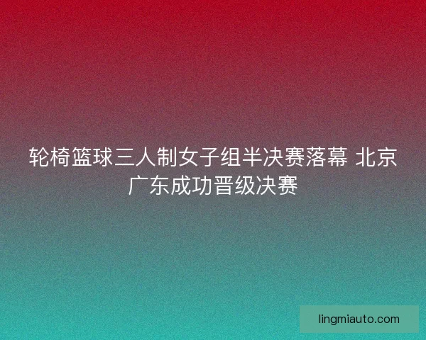轮椅篮球三人制女子组半决赛落幕 北京广东成功晋级决赛